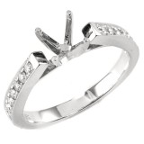  0.27 Cts. 14K White Gold Channel Set Diamond Engagement Ring Setting