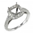  0.52 Cts. 18K White Gold Princess Cut Halo Diamond Engagement Ring Settin