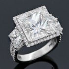 11.39ctw Princess/Round Cut Diamond Split Shank Ring PLATINUM 11.39ctw Princess/Round Cut Diamond Split Shank Ring PLATINUM