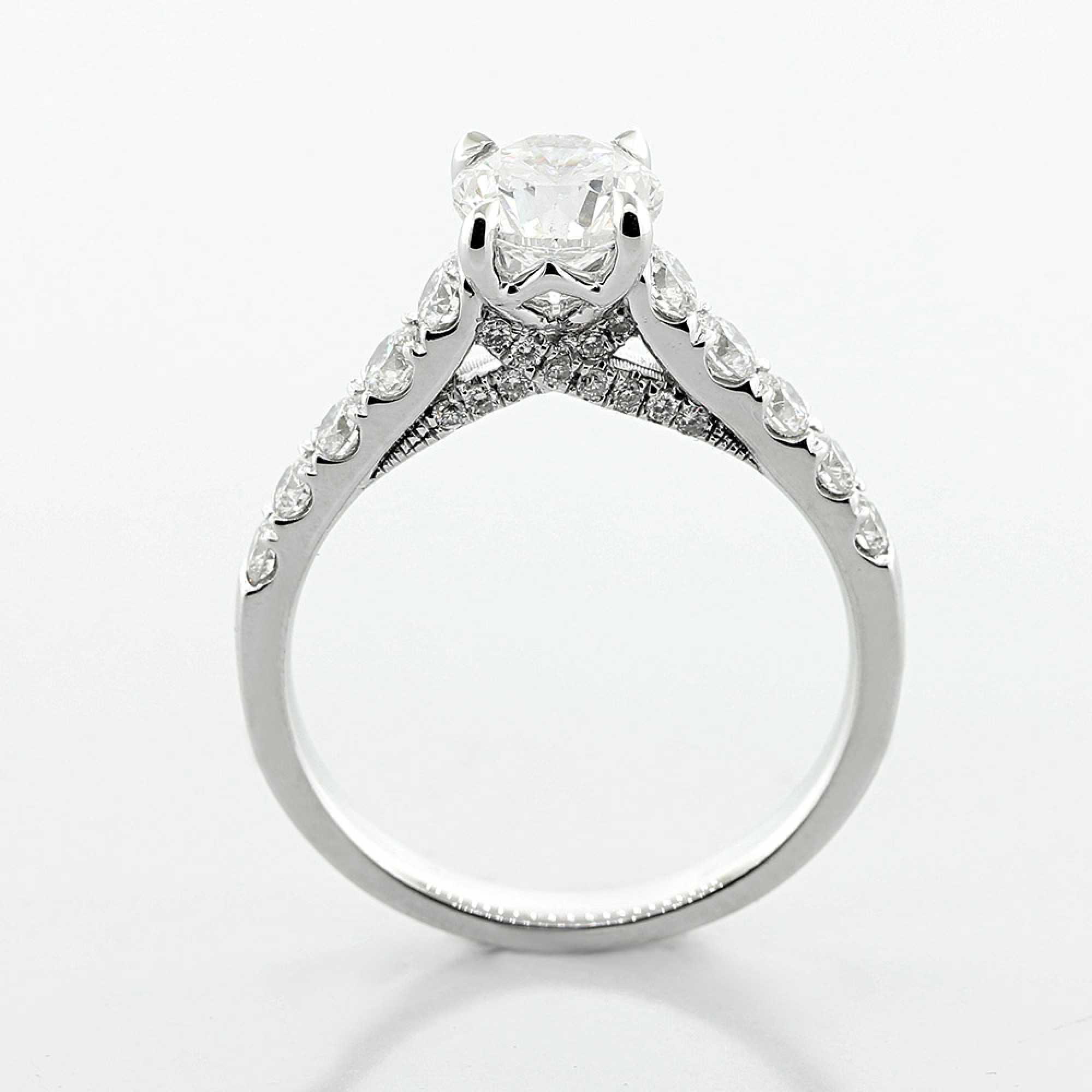 1.81 Cts Round Cut Diamond Engagement Ring set in 18K White Gold,Cheap ...